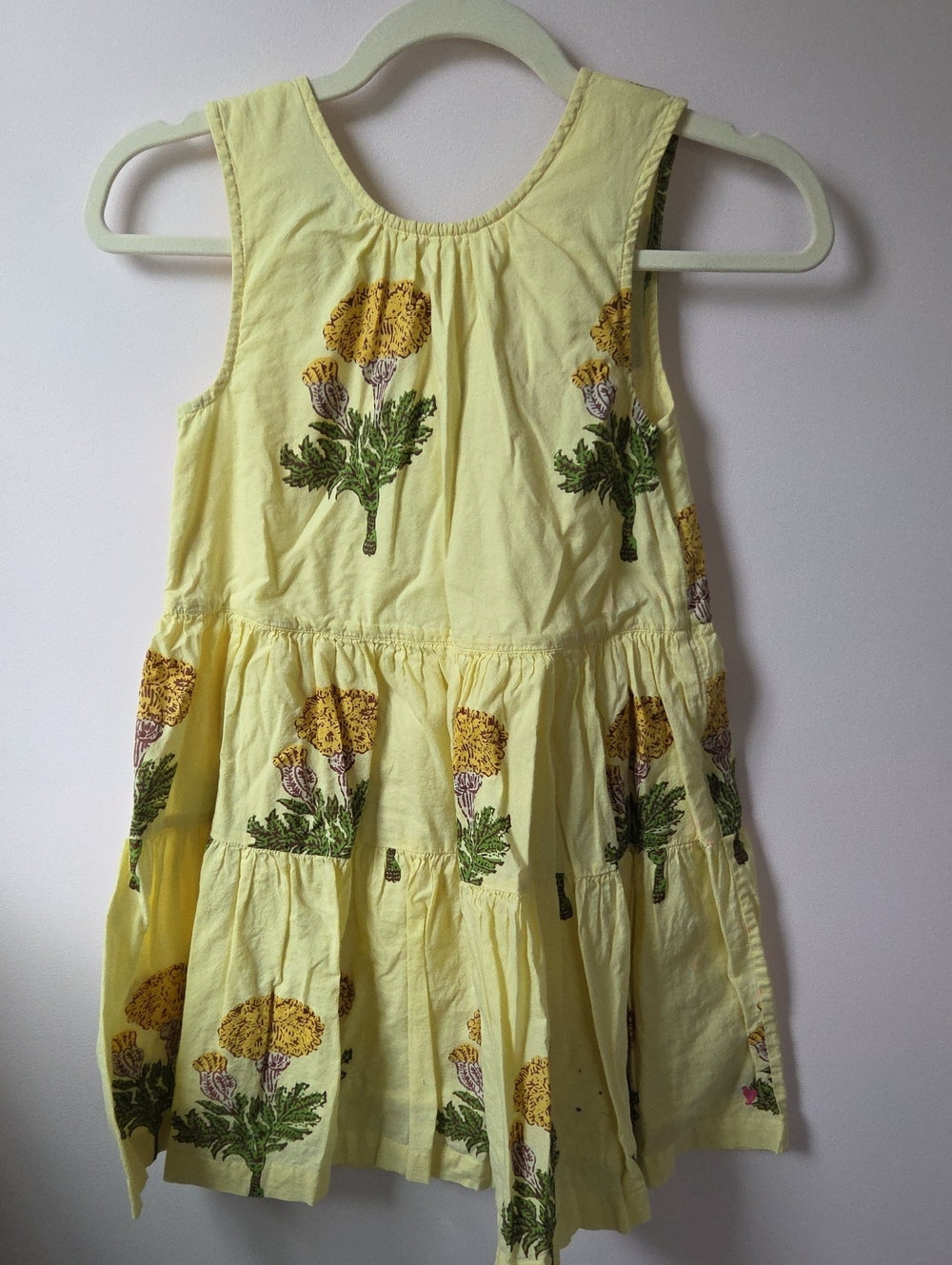 Pink Chicken Yellow Floral Tiered Sundress